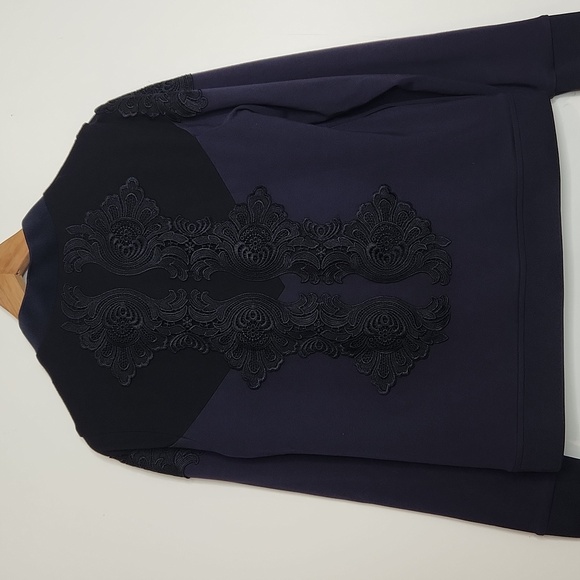 Ted Baker Elegant Navy Blue Lace Relax Jacket - Picture 6 of 6